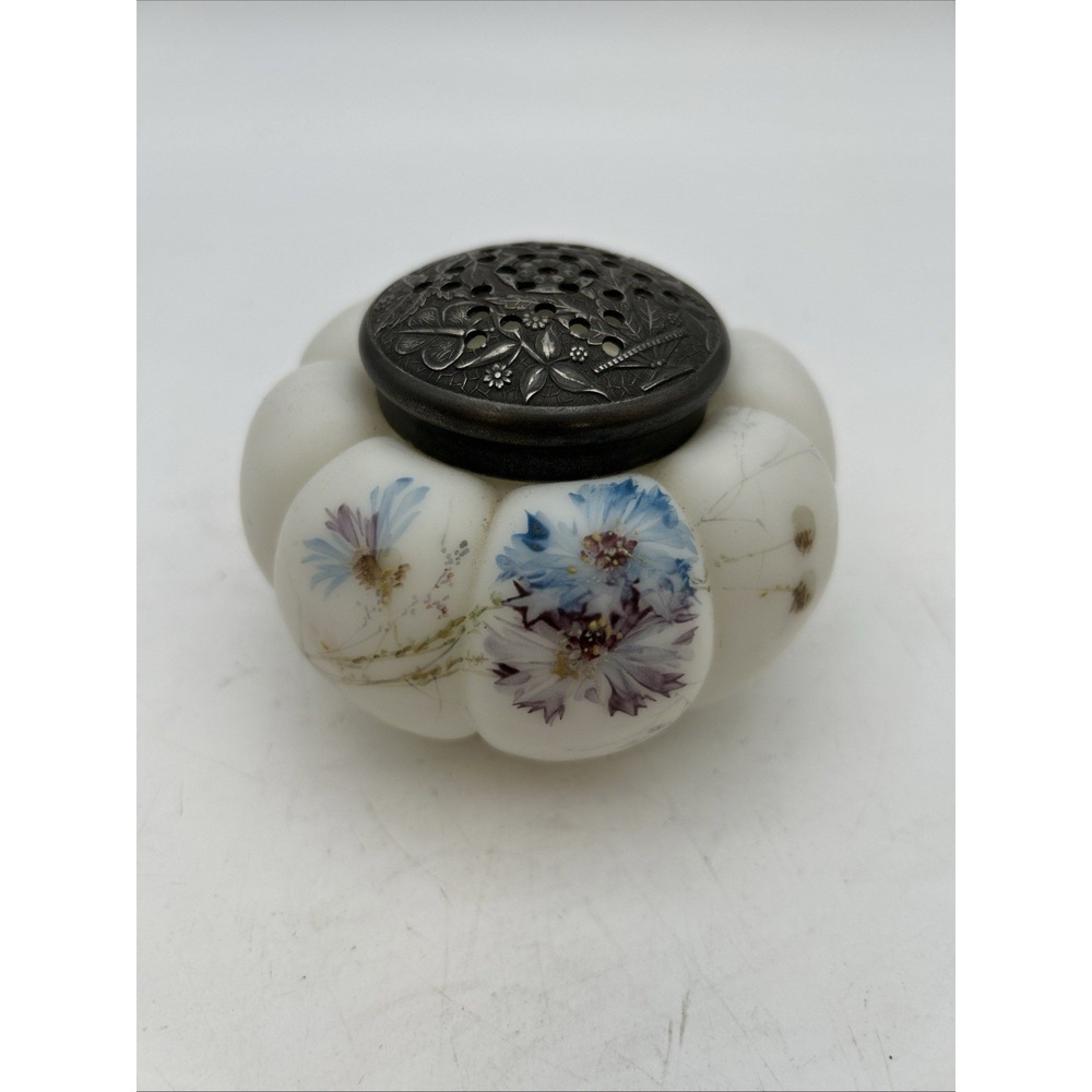 Antique Mt Washington Hand Painted Melon Gorgeous Muffineer Shaker